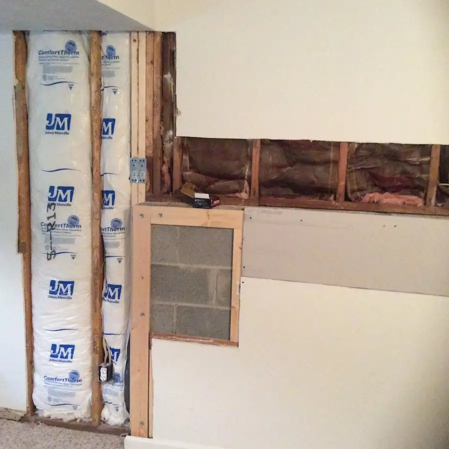 Wall insulation replacement during Basement Flood Cleanup in Cascades